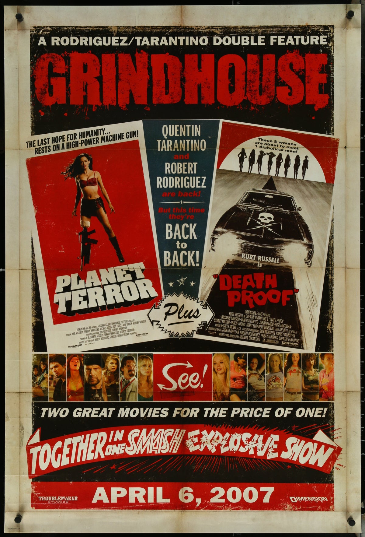 Grindhouse 1 Sheet (27x41) Original Vintage Movie Poster