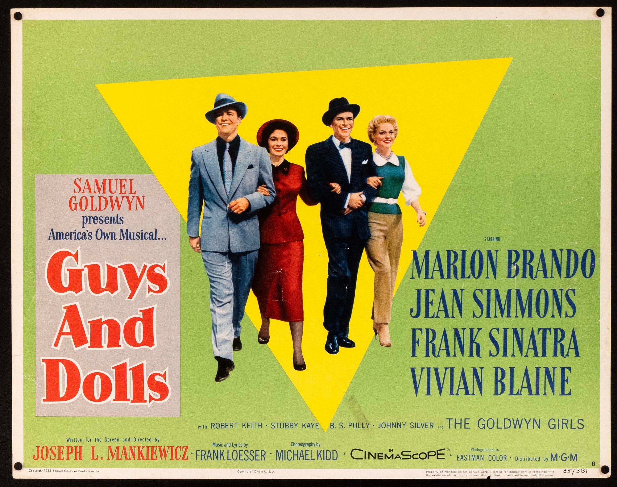 Guys and Dolls Half sheet (22x28) Original Vintage Movie Poster