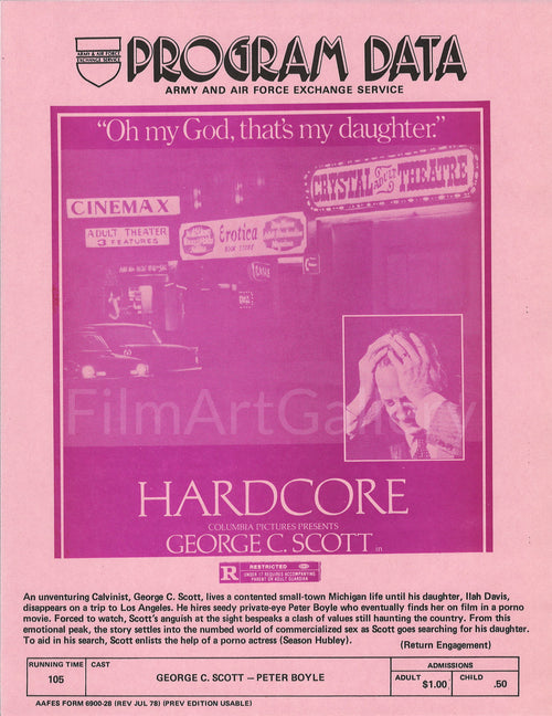 Hardcore Original Vintage Movie Poster