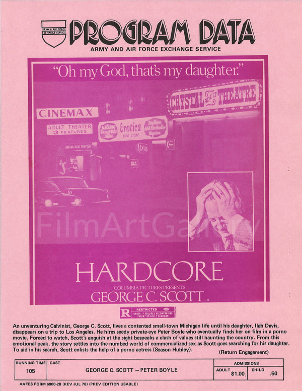 Hardcore Original Vintage Movie Poster