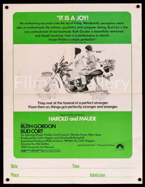 Harold and Maude Original Vintage Movie Poster