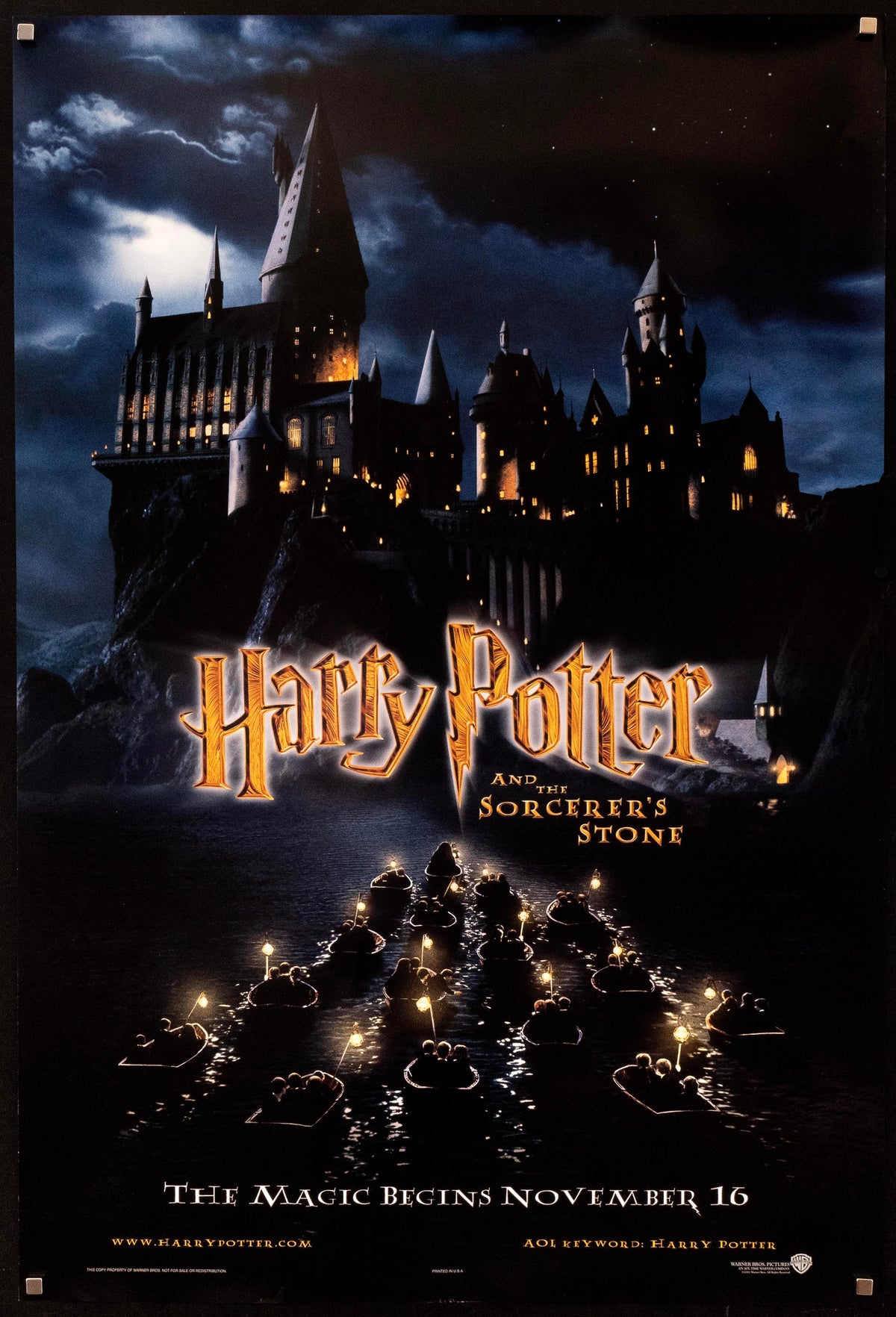Harry Potter and the Sorcerer&#39;s Stone 1 Sheet (27x41) Original Vintage Movie Poster