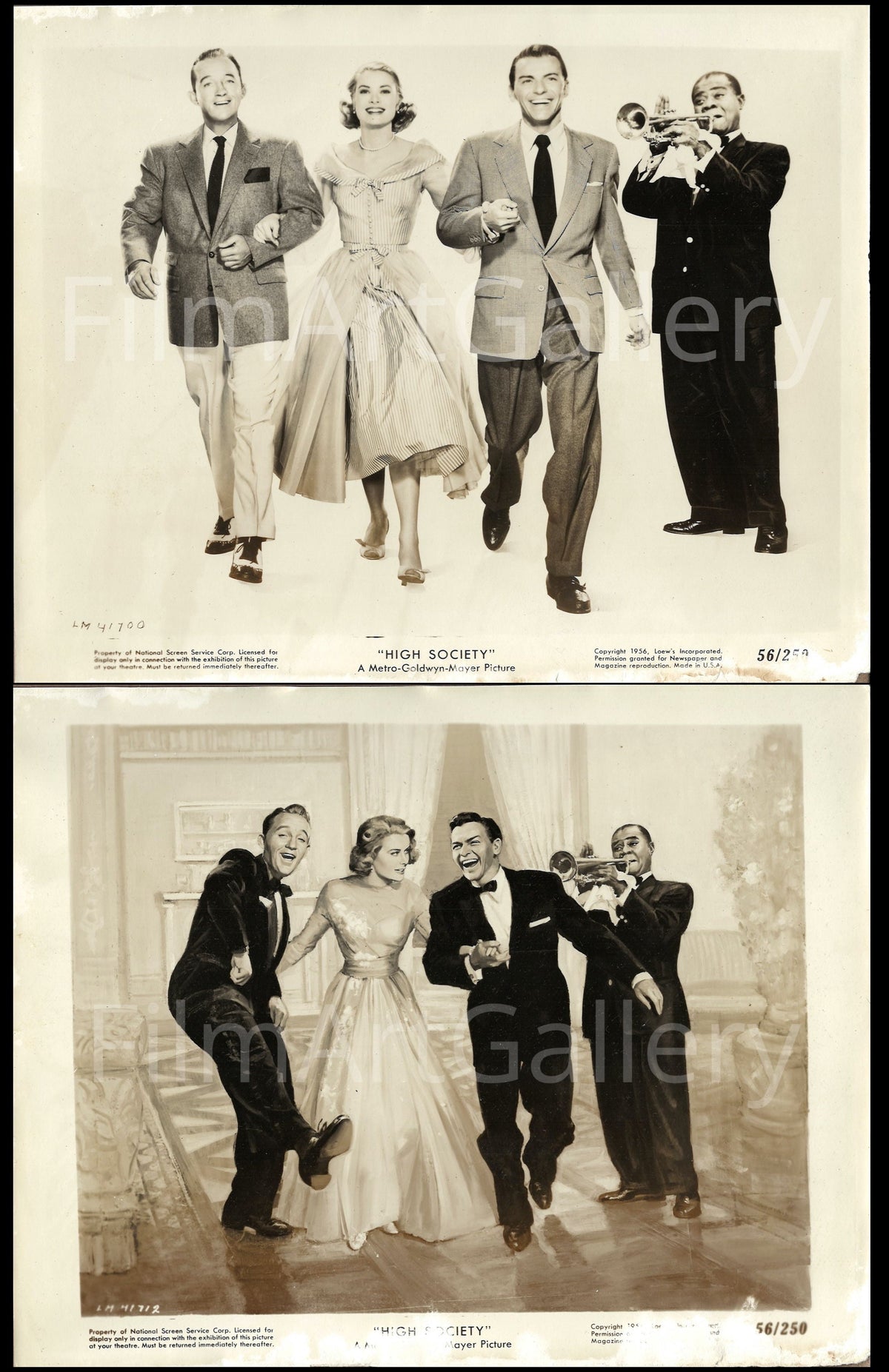 High Society 2-8x10 Original Vintage Movie Poster