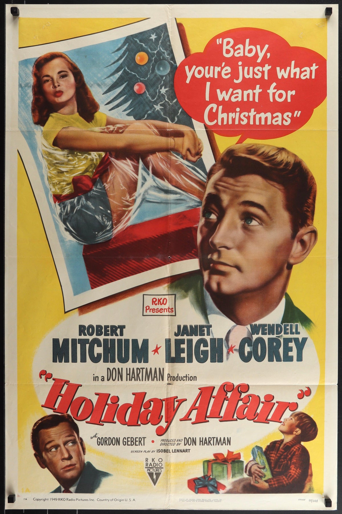 Holiday Affair 1 Sheet (27x41) Original Vintage Movie Poster
