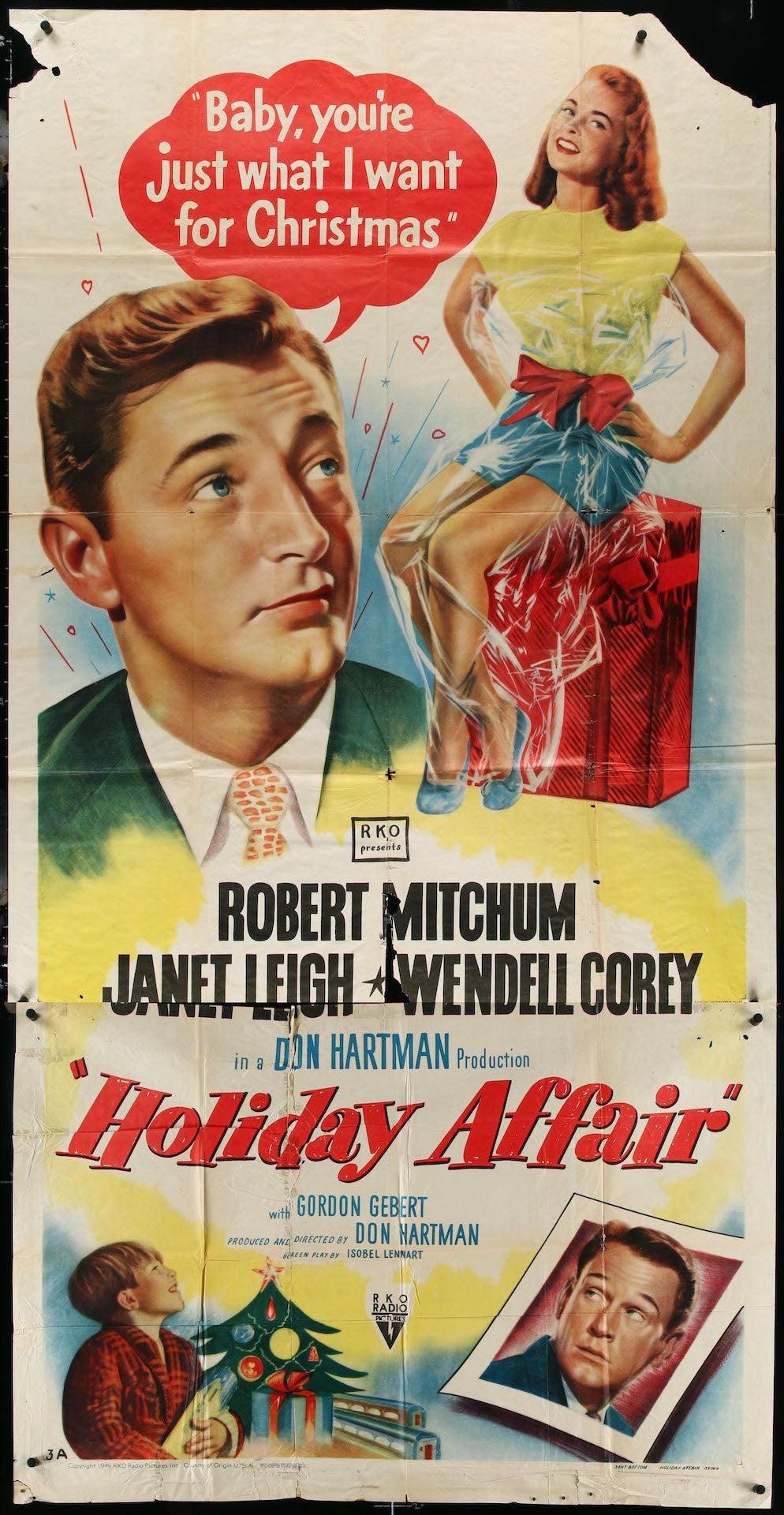 Holiday Affair 3 Sheet (41x81) Original Vintage Movie Poster