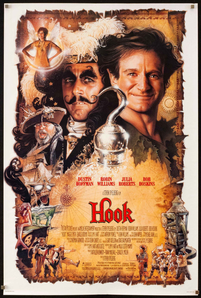フック　HOOK USオリジナル映画ポスター Hook Movie Poster 1991 1 Sheet (27x41)