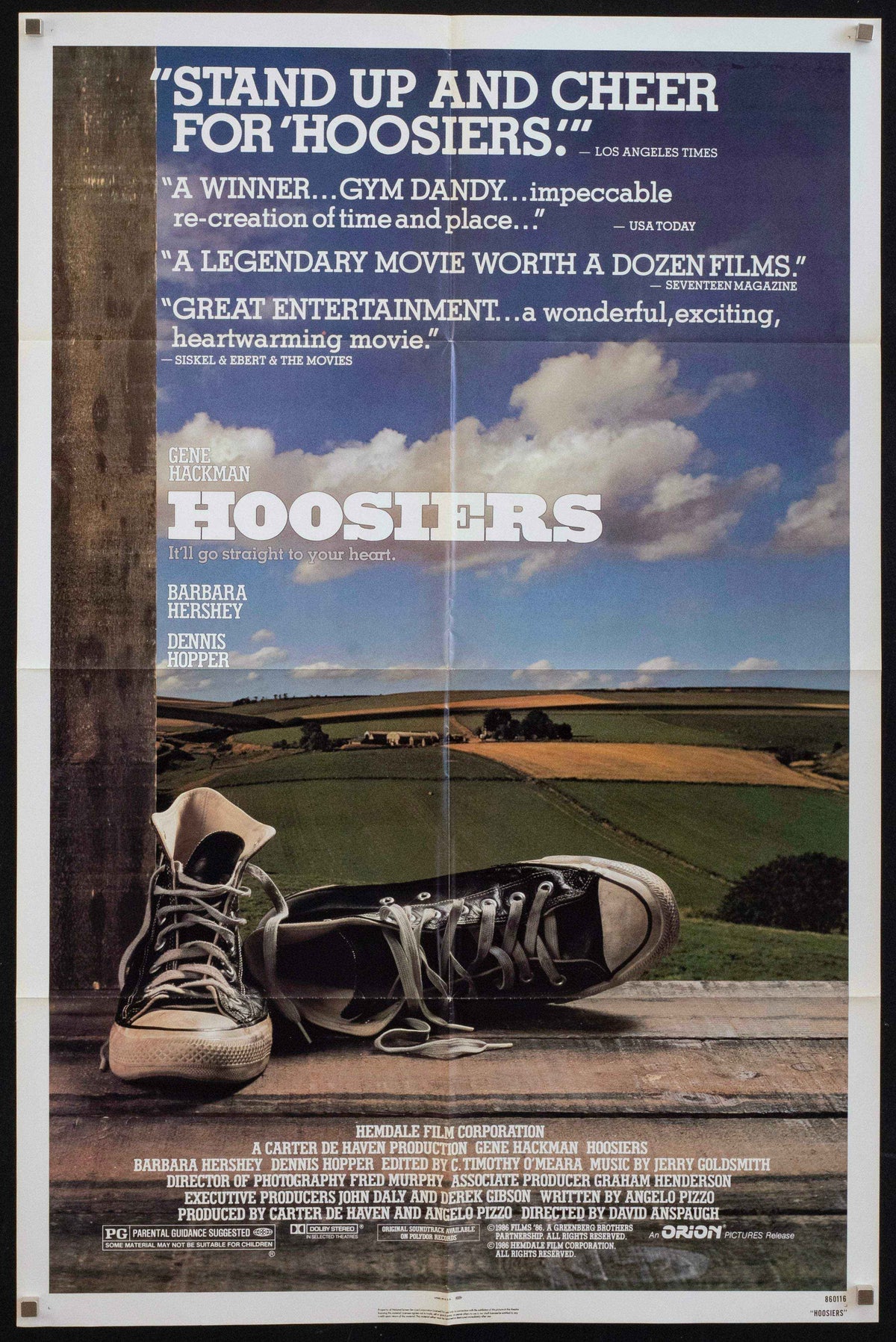 Hoosiers Original Vintage Movie Poster