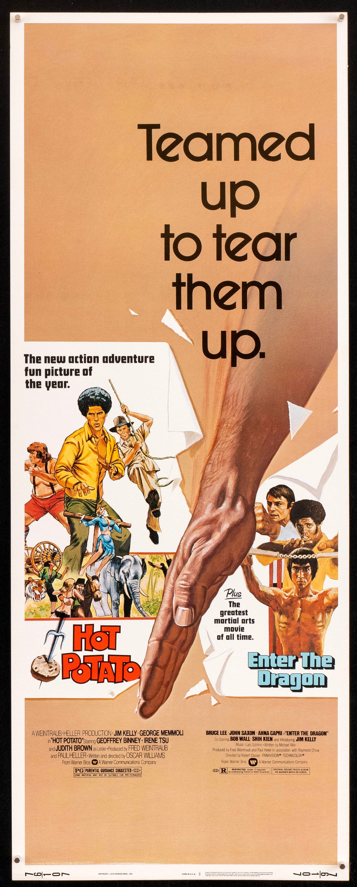 Hot Potato / Enter the Dragon Original Vintage Movie Poster