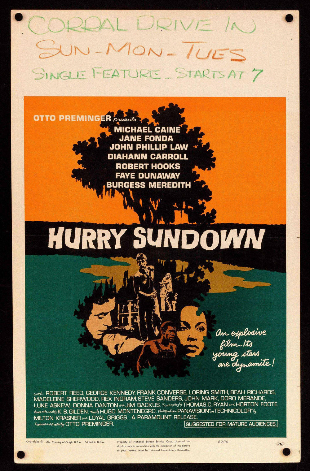 Hurry Sundown Original Vintage Movie Poster