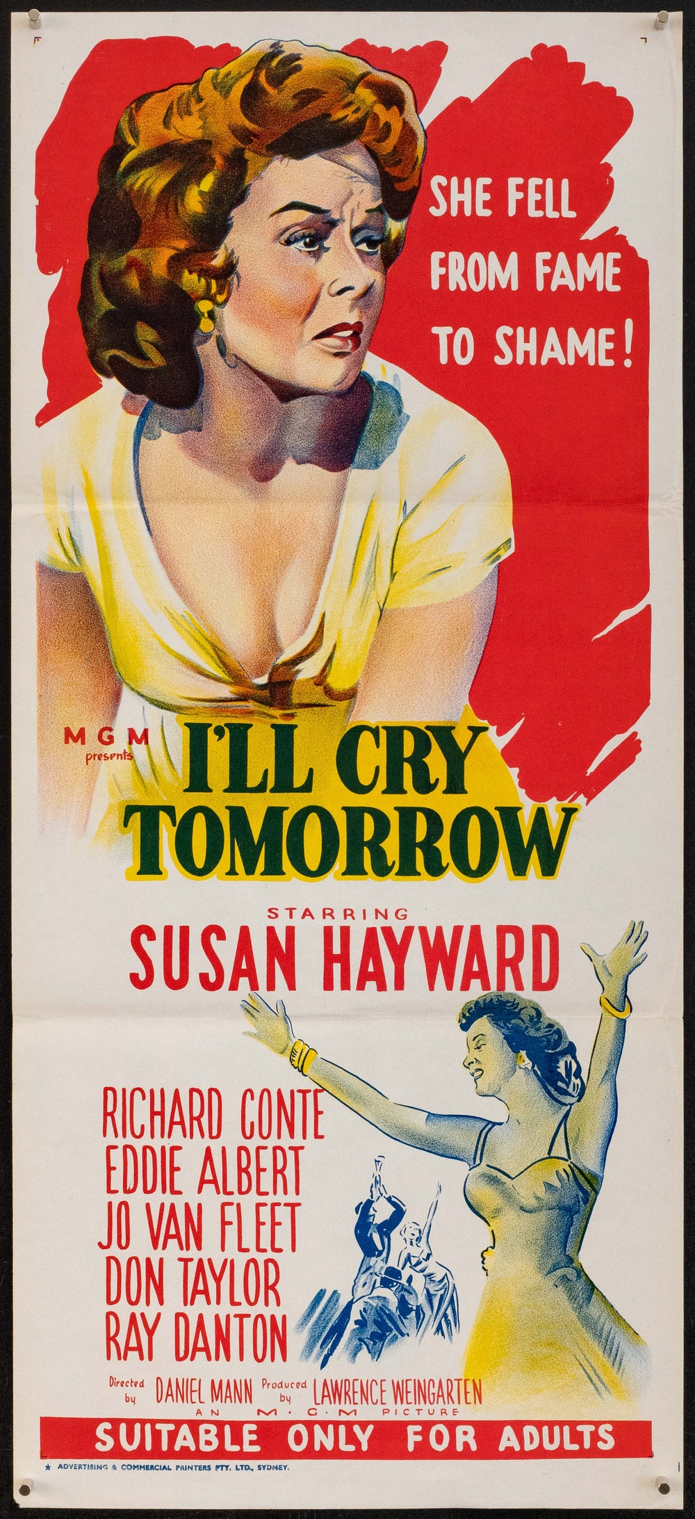 I'll Cry Tomorrow Original Vintage Movie Poster