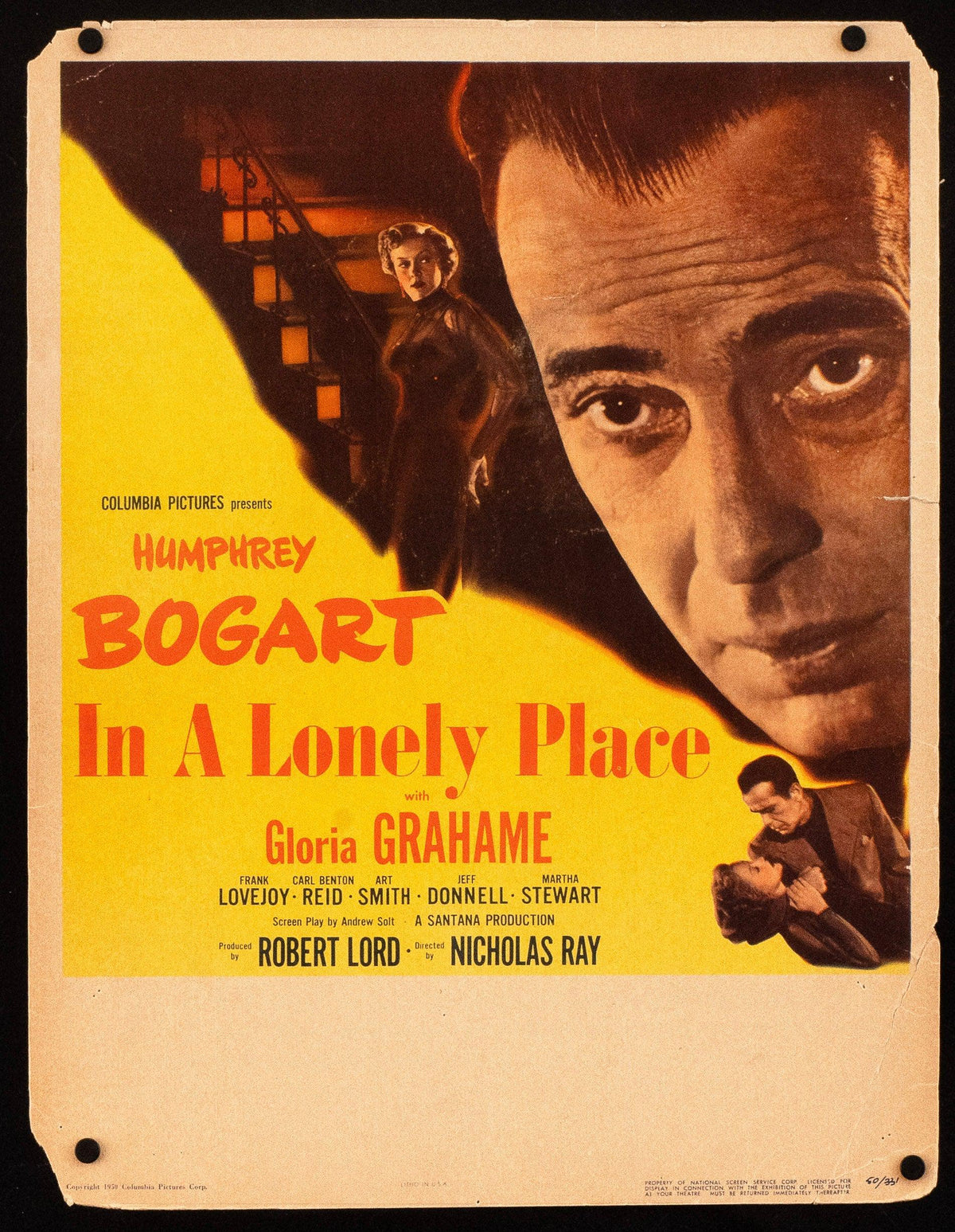 In a Lonely Place Window Card (14x22) Original Vintage Movie Poster