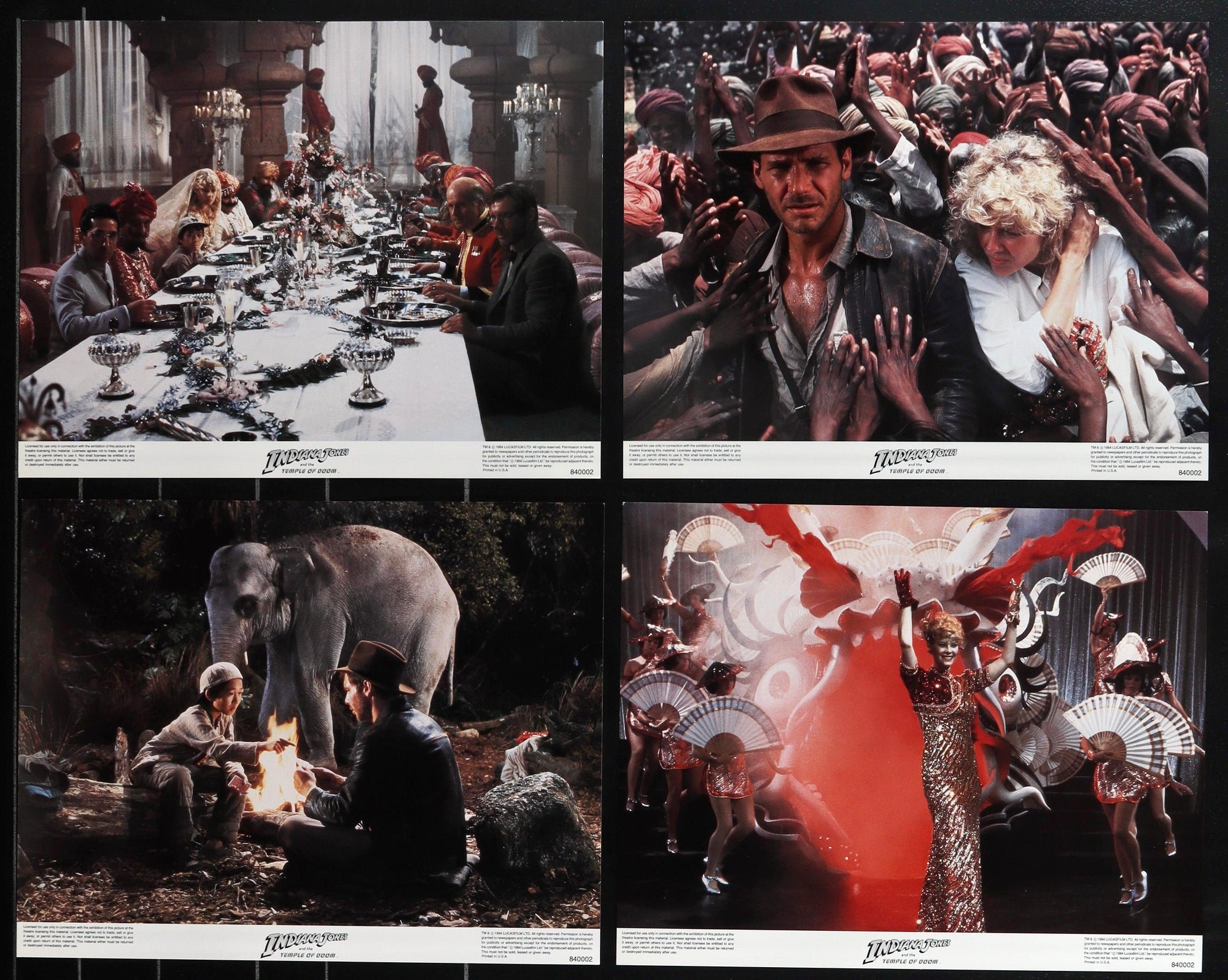 Indiana Jones and the Temple of Doom Lobby Card Set (8-11x14) Original Vintage Movie Poster