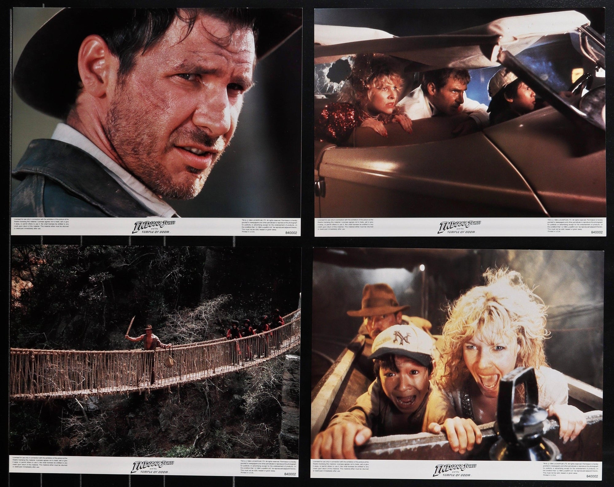 Indiana Jones and the Temple of Doom Lobby Card Set (8-11x14) Original Vintage Movie Poster