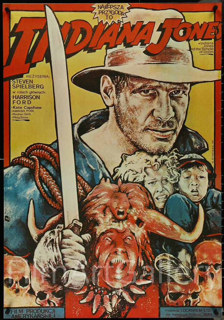 Indiana Jones and the Temple of Doom Polish B1 (26x38) Original Vintage Movie Poster