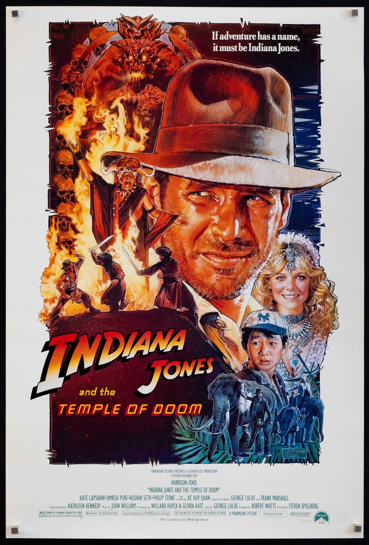 Indiana Jones and the Temple of Doom Original Vintage Movie Poster