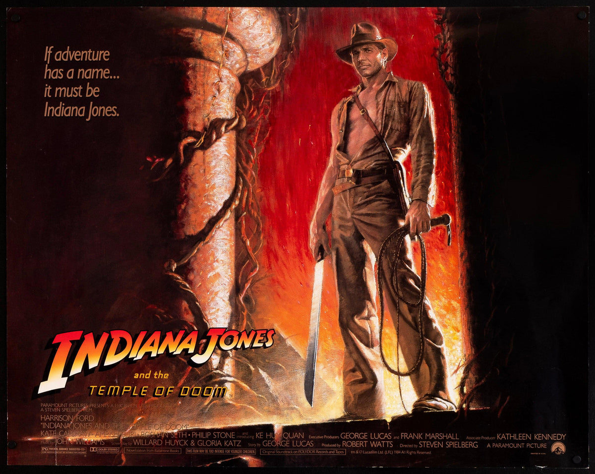 Indiana Jones and the Temple of Doom Movie Poster 1984 Half Sheet