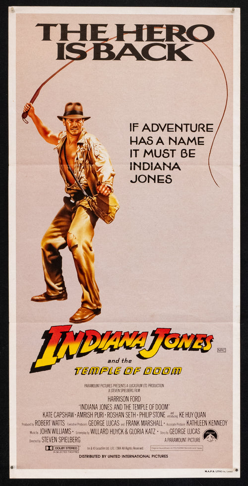 Indiana Jones and the Temple of Doom Original Vintage Movie Poster