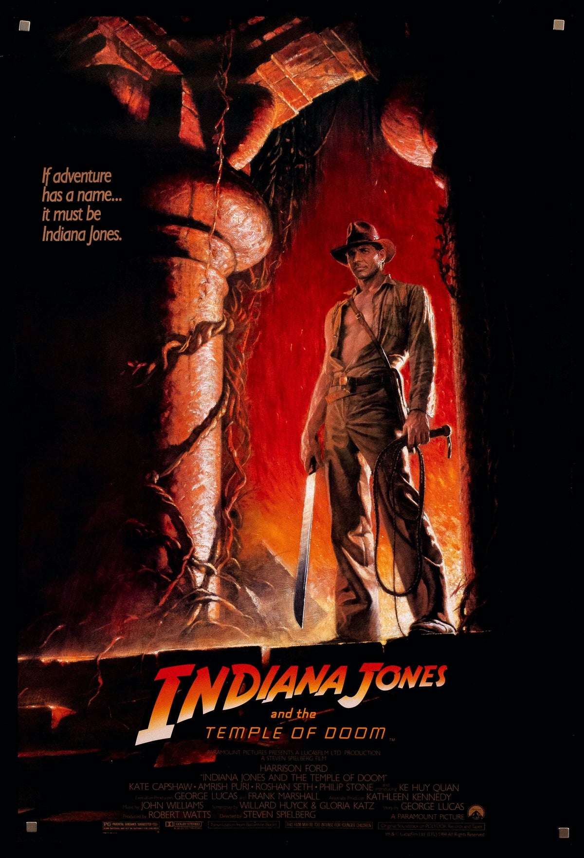 Indiana Jones and the Temple of Doom Original Vintage Movie Poster