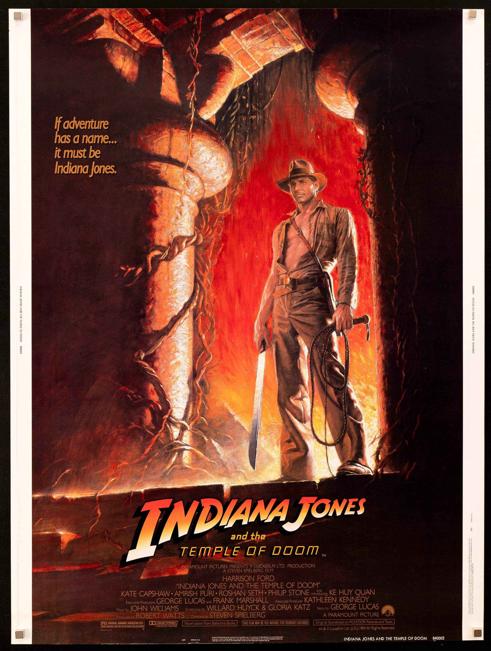 Indiana Jones and the Temple of Doom Original Vintage Movie Poster