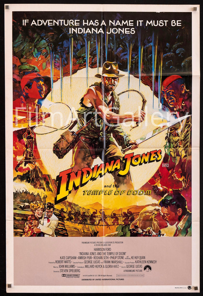 Indiana Jones and the Temple of Doom Original Vintage Movie Poster