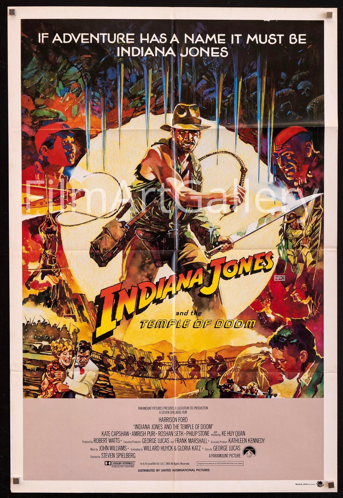 Indiana Jones and the Temple of Doom Original Vintage Movie Poster