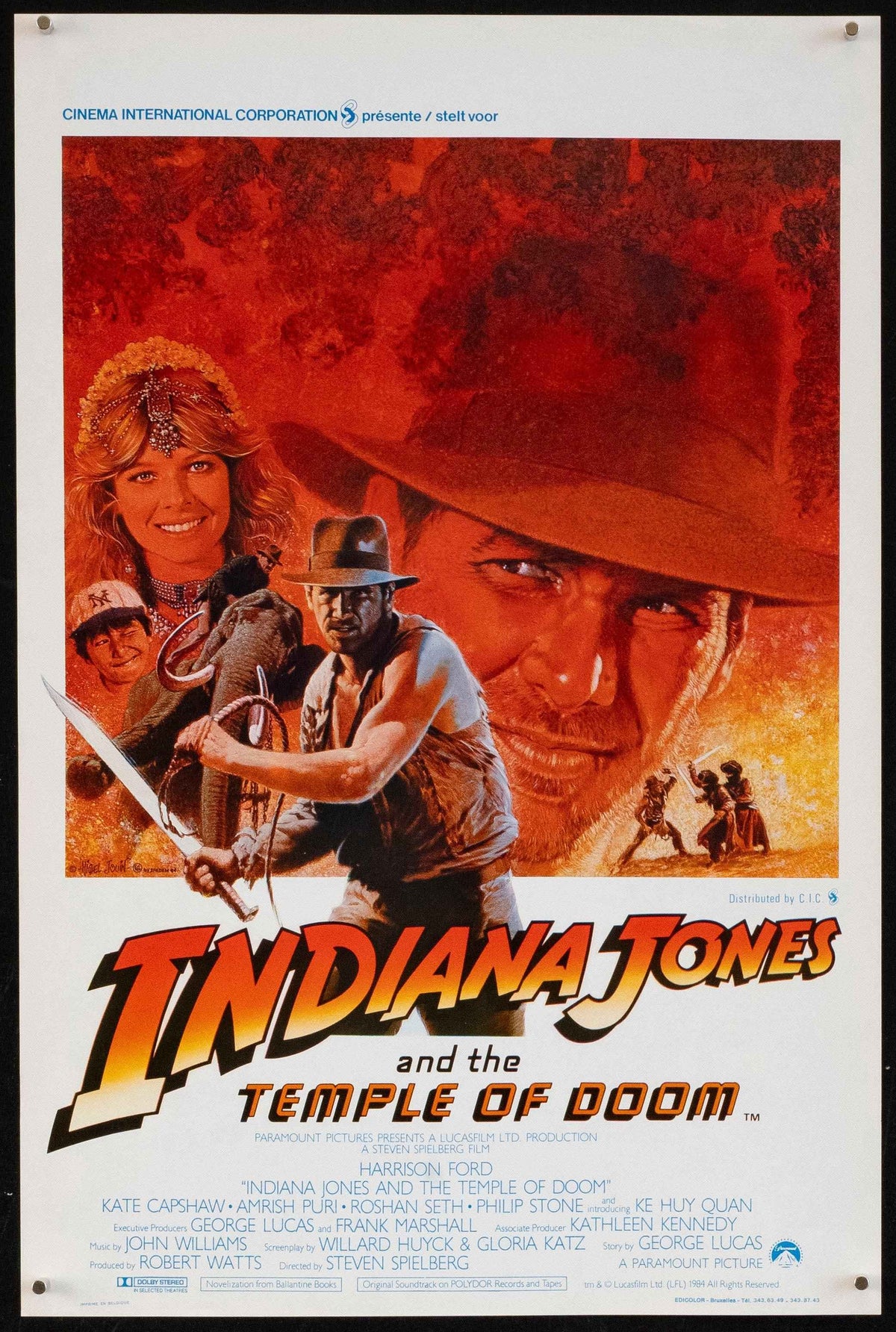 Indiana Jones and the Temple of Doom Original Vintage Movie Poster