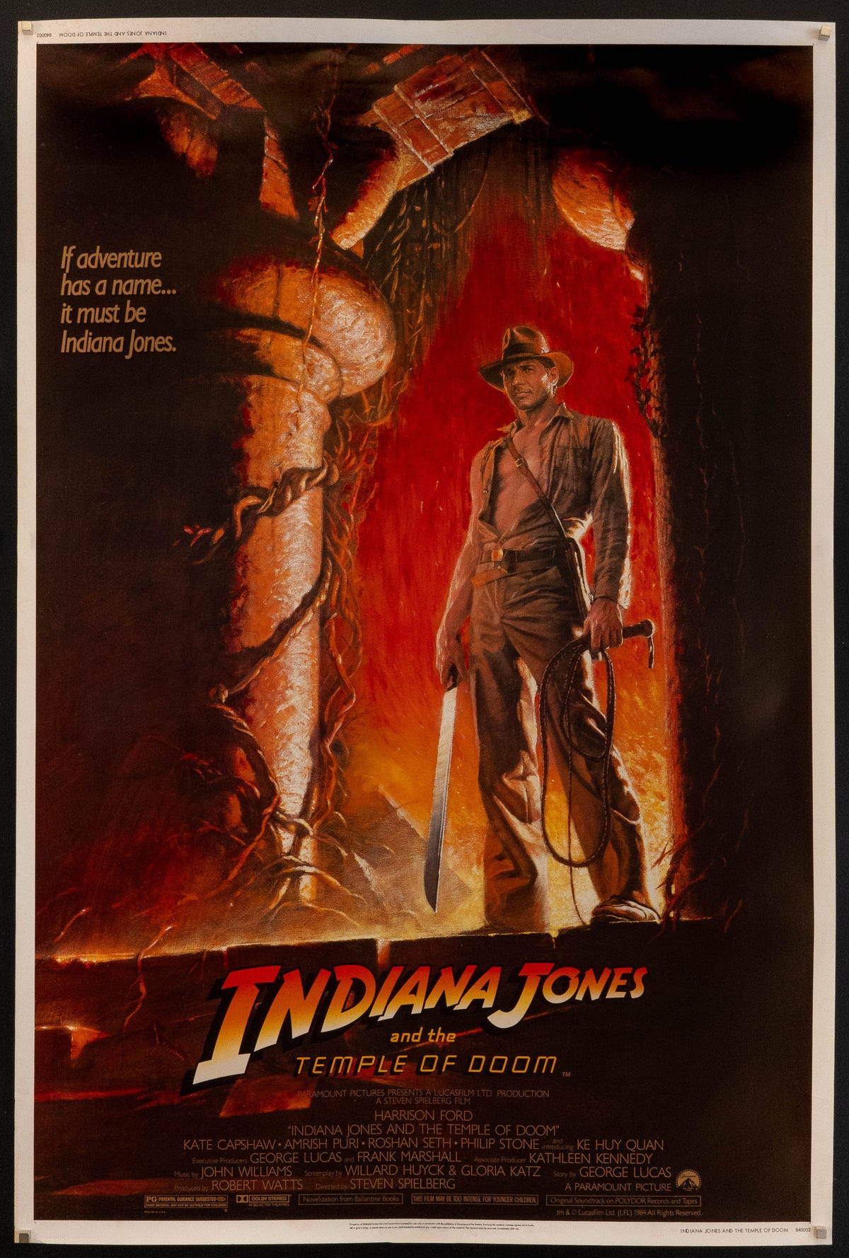 Indiana Jones and the Temple of Doom Original Vintage Movie Poster