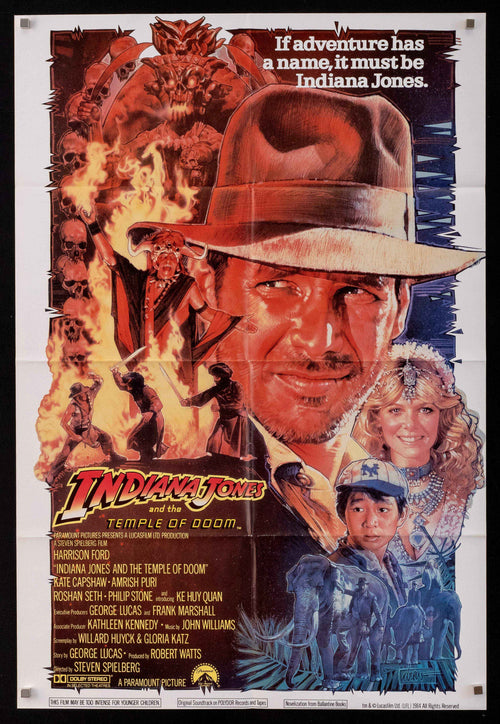 Indiana Jones and the Temple of Doom Original Vintage Movie Poster