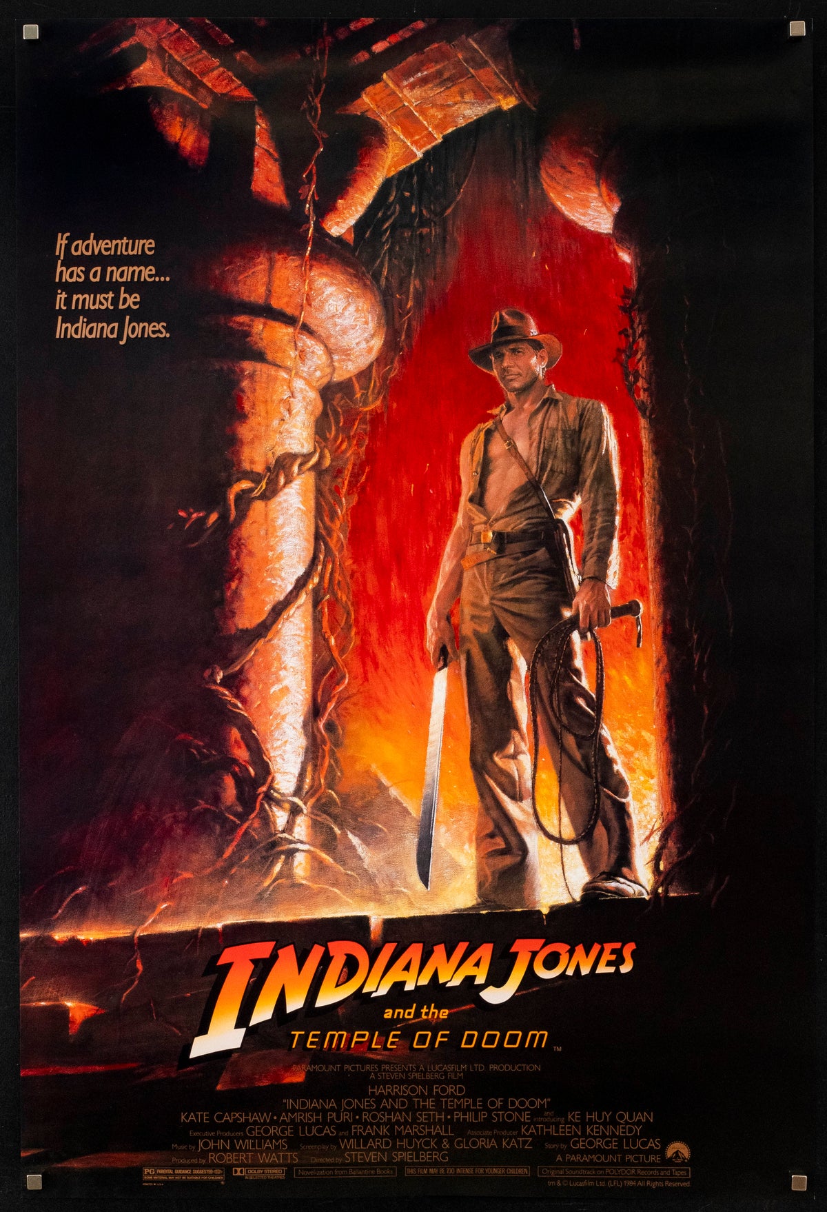Indiana Jones and the Temple of Doom Original Vintage Movie Poster