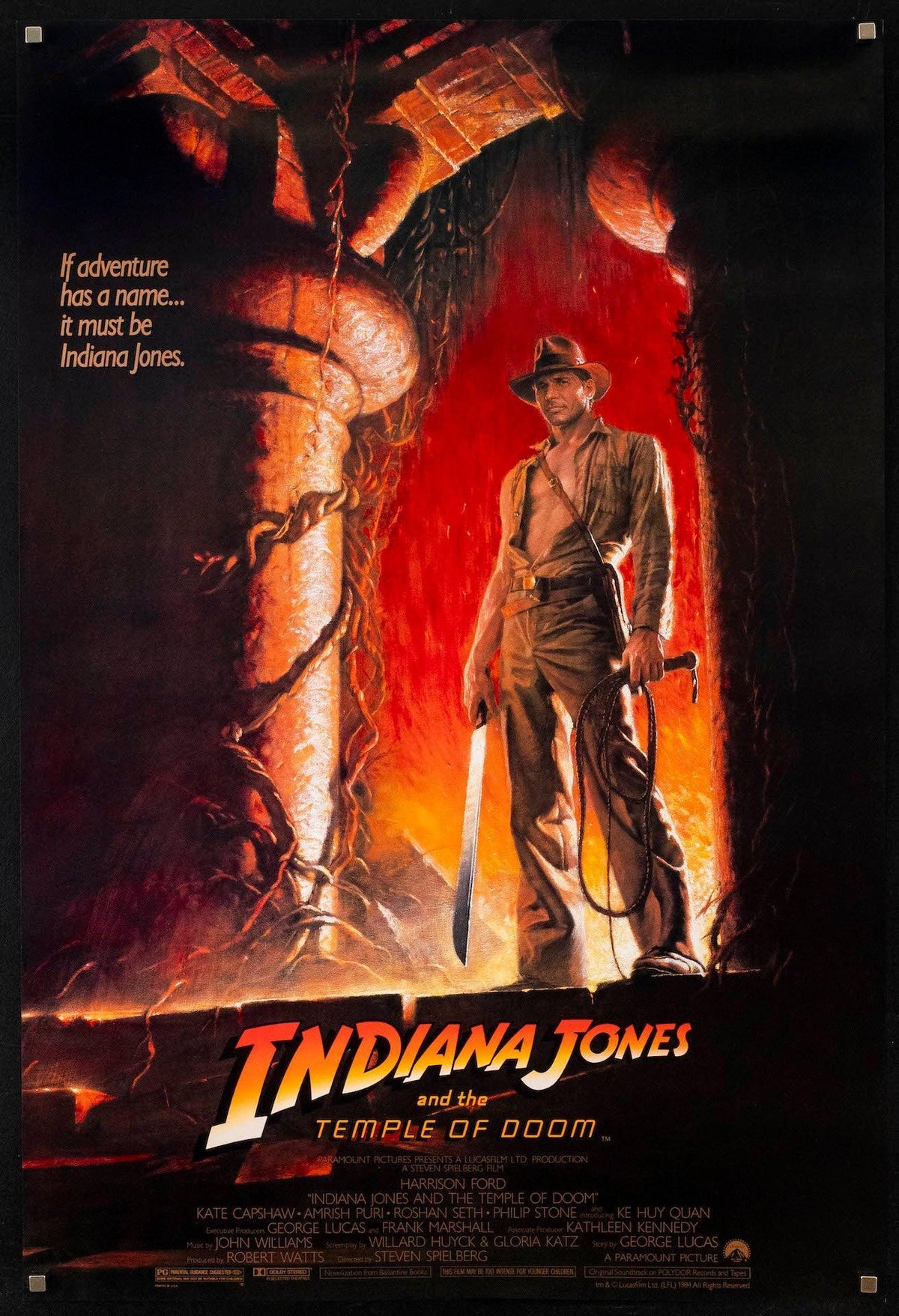 Indiana Jones and the Temple of Doom Original Vintage Movie Poster