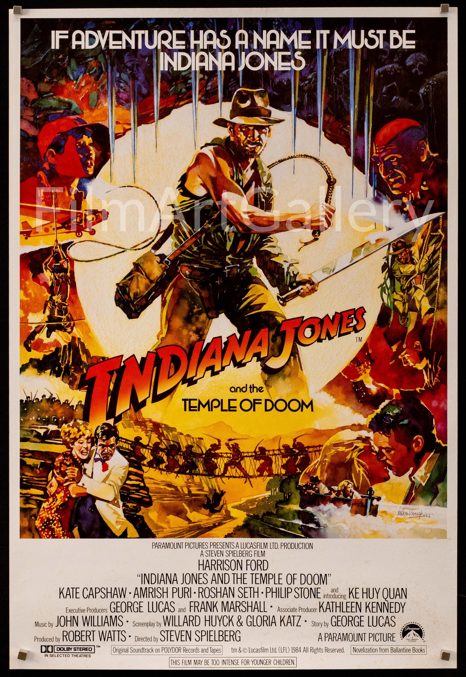 Indiana Jones and the Temple of Doom Original Vintage Movie Poster