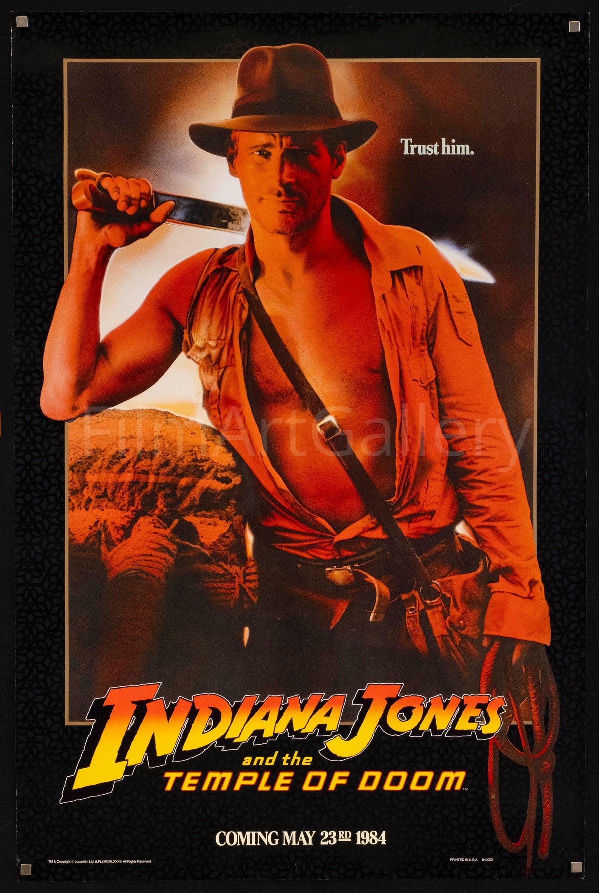 Indiana Jones and the Temple of Doom Original Vintage Movie Poster