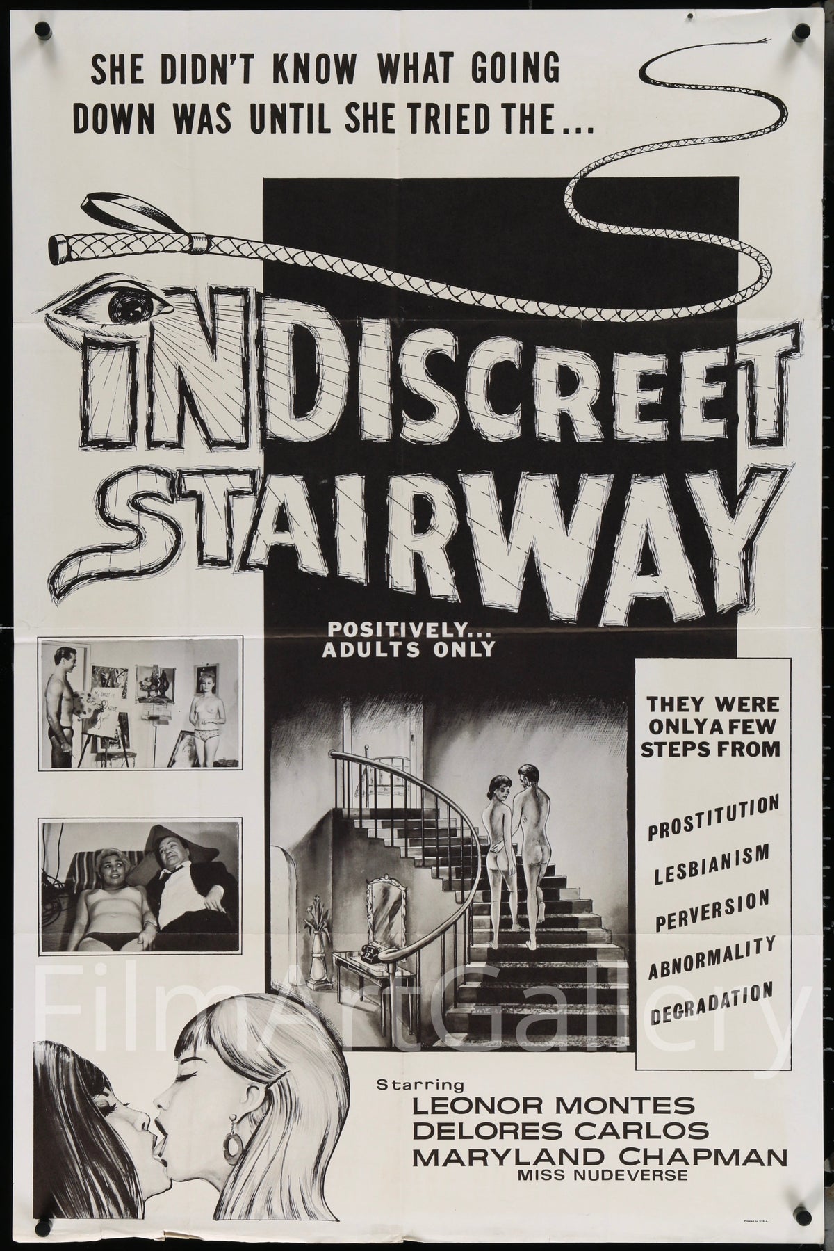 Indiscreet Stairway Original Vintage Movie Poster