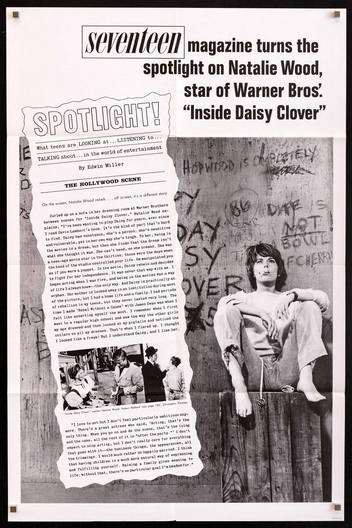 Inside Daisy Clover Original Vintage Movie Poster