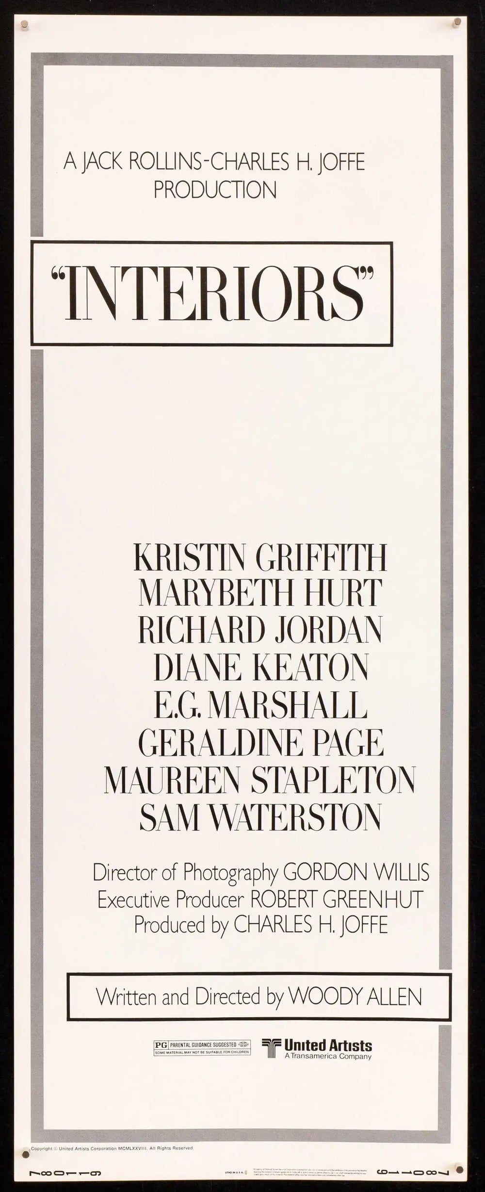 Interiors Original Vintage Movie Poster