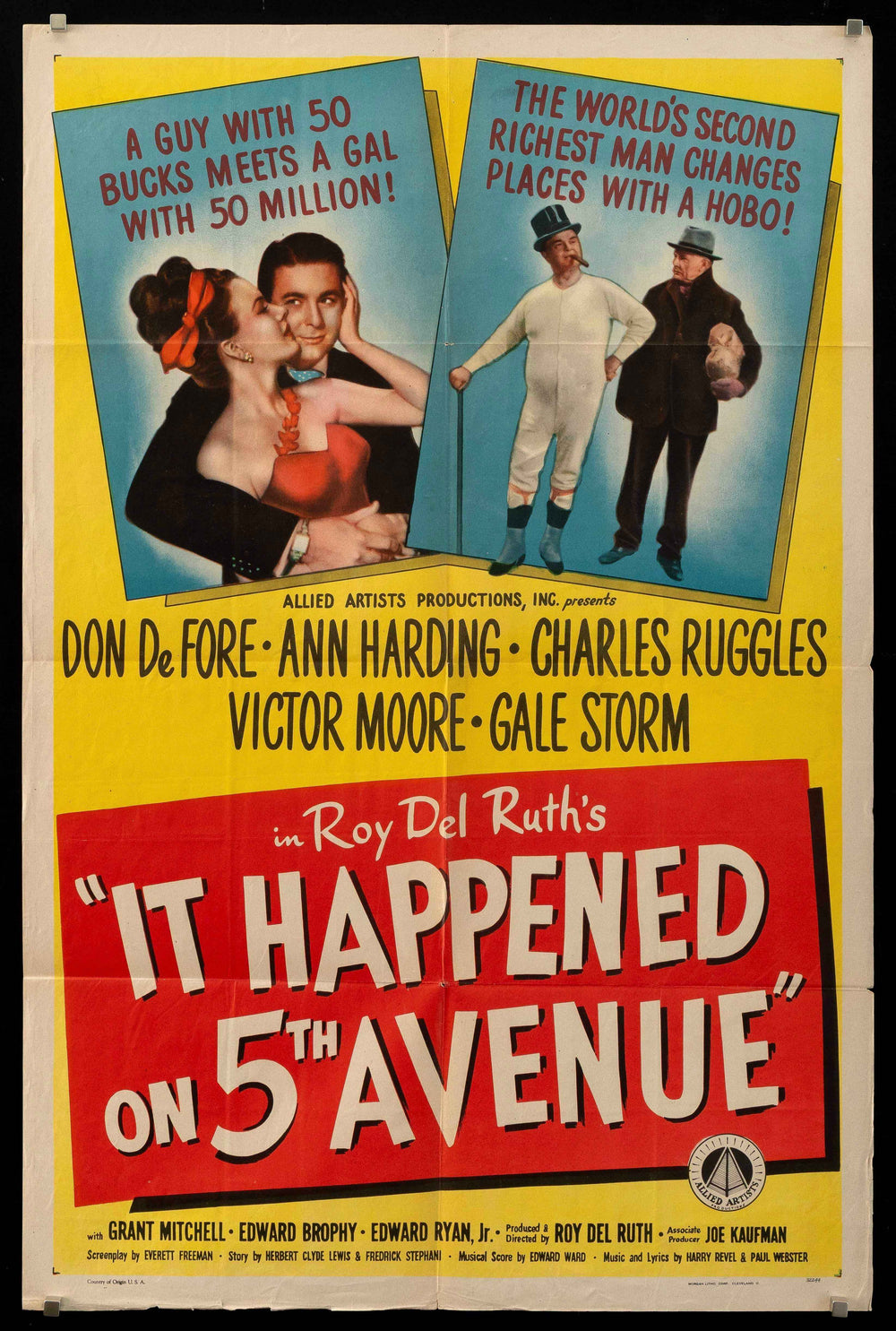 It Happened on 5th Avenue Original Vintage Movie Poster