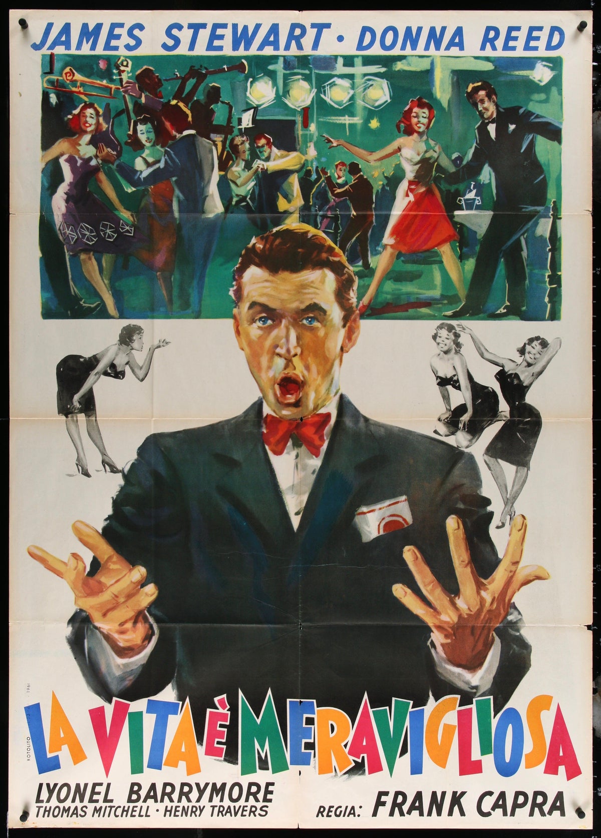 It&#39;s a Wonderful Life Italian 2 Foglio (39x55) Original Vintage Movie Poster