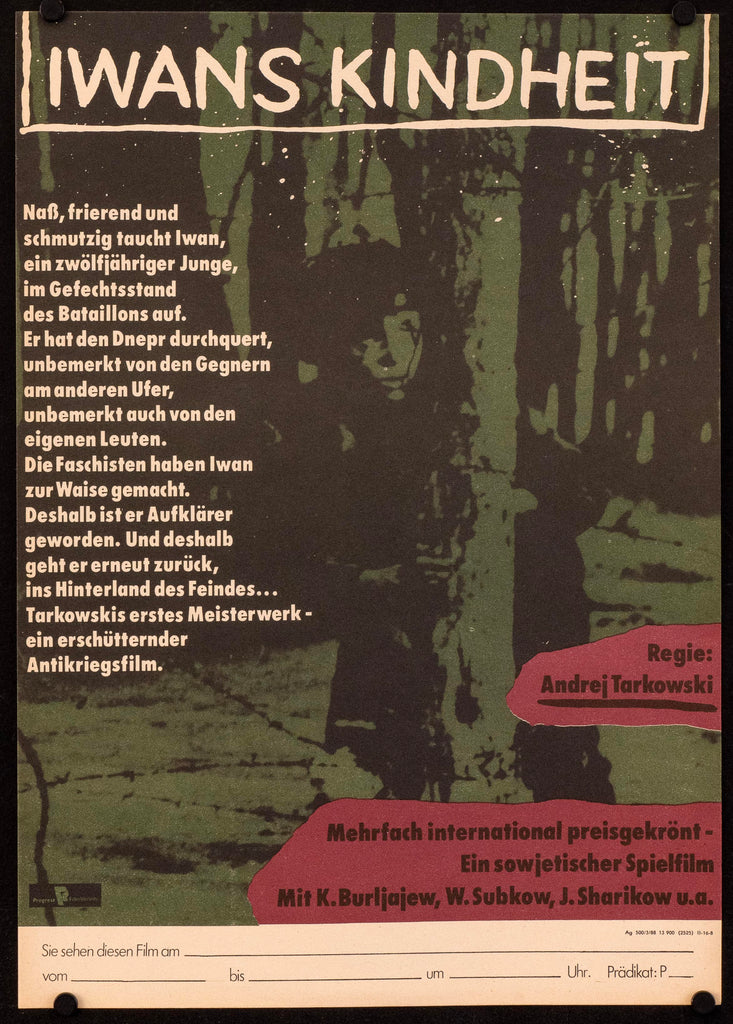 Ivan's Childhood Original Vintage Movie Poster