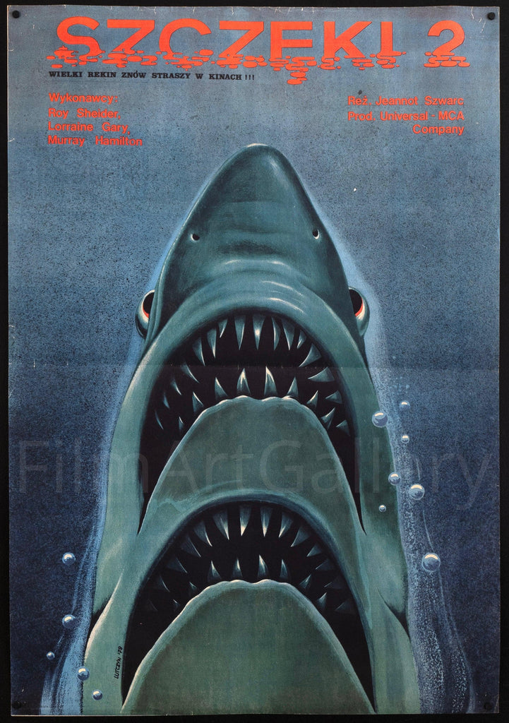 Jaws 2 Polish B1 (26x38) Original Vintage Movie Poster