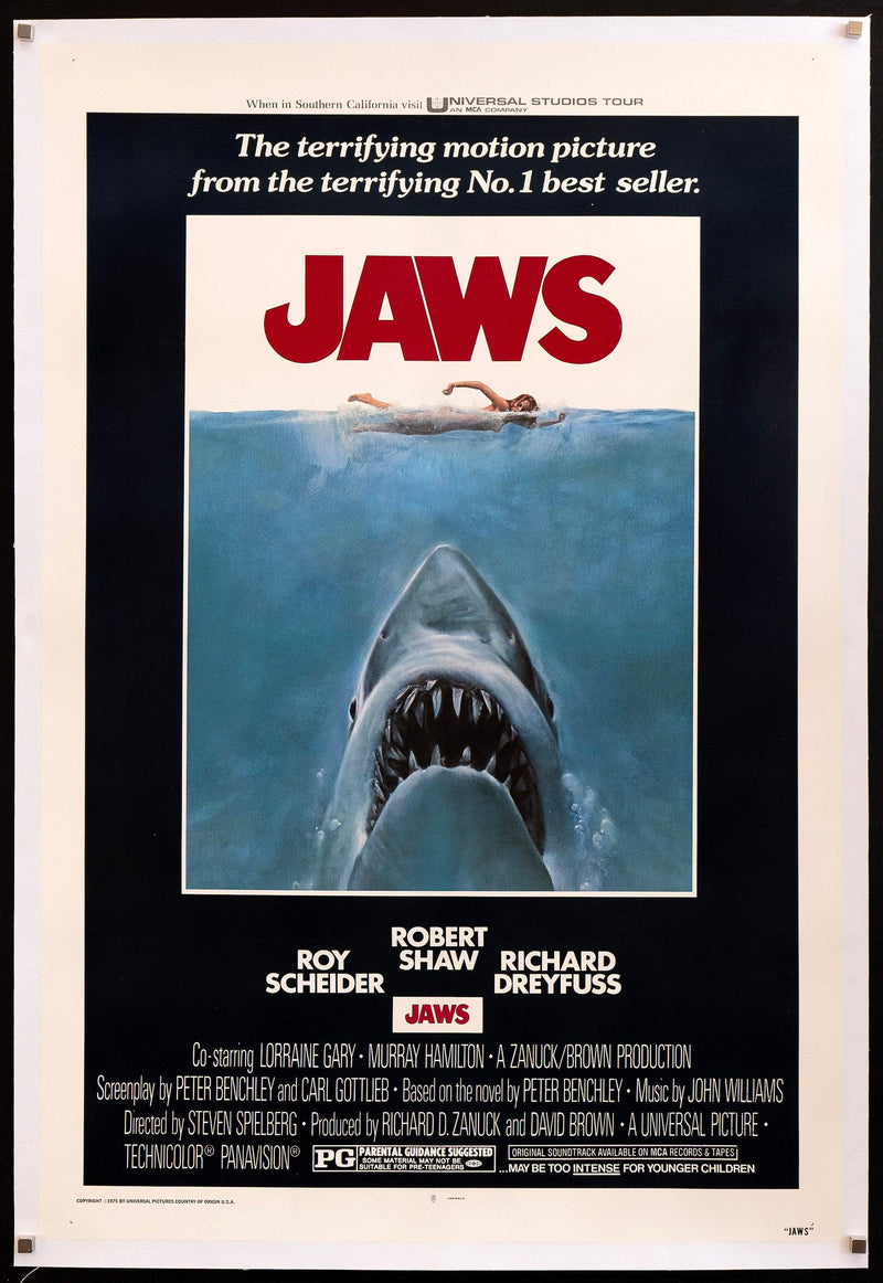 Jaws 1 Sheet (27x41) Original Vintage Movie Poster