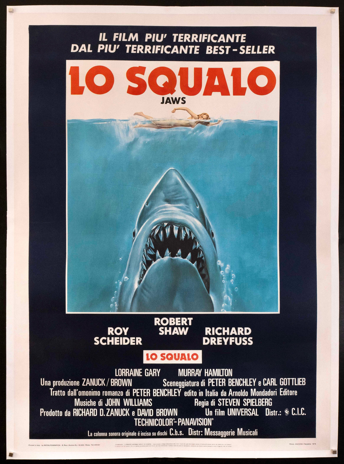 Jaws Italian 2 Foglio (39x55) Original Vintage Movie Poster