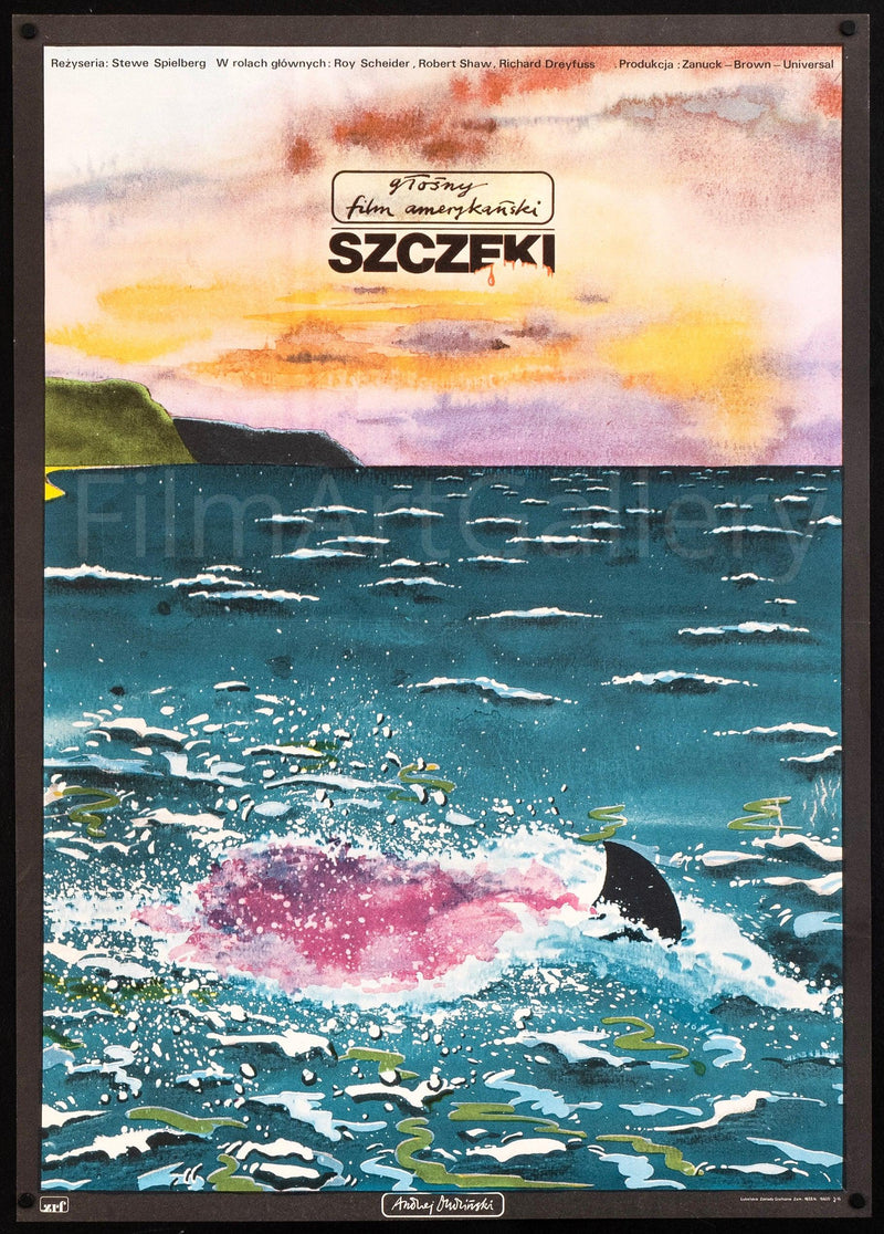 Jaws Polish A1 (23x33) Original Vintage Movie Poster