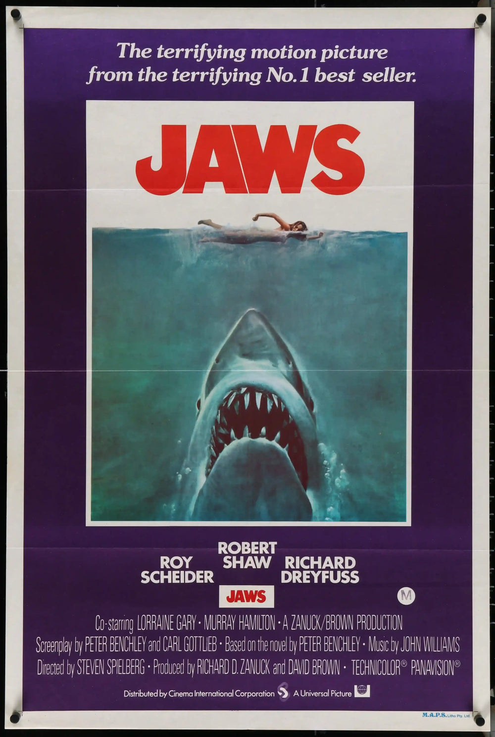 Jaws Original Vintage Movie Poster