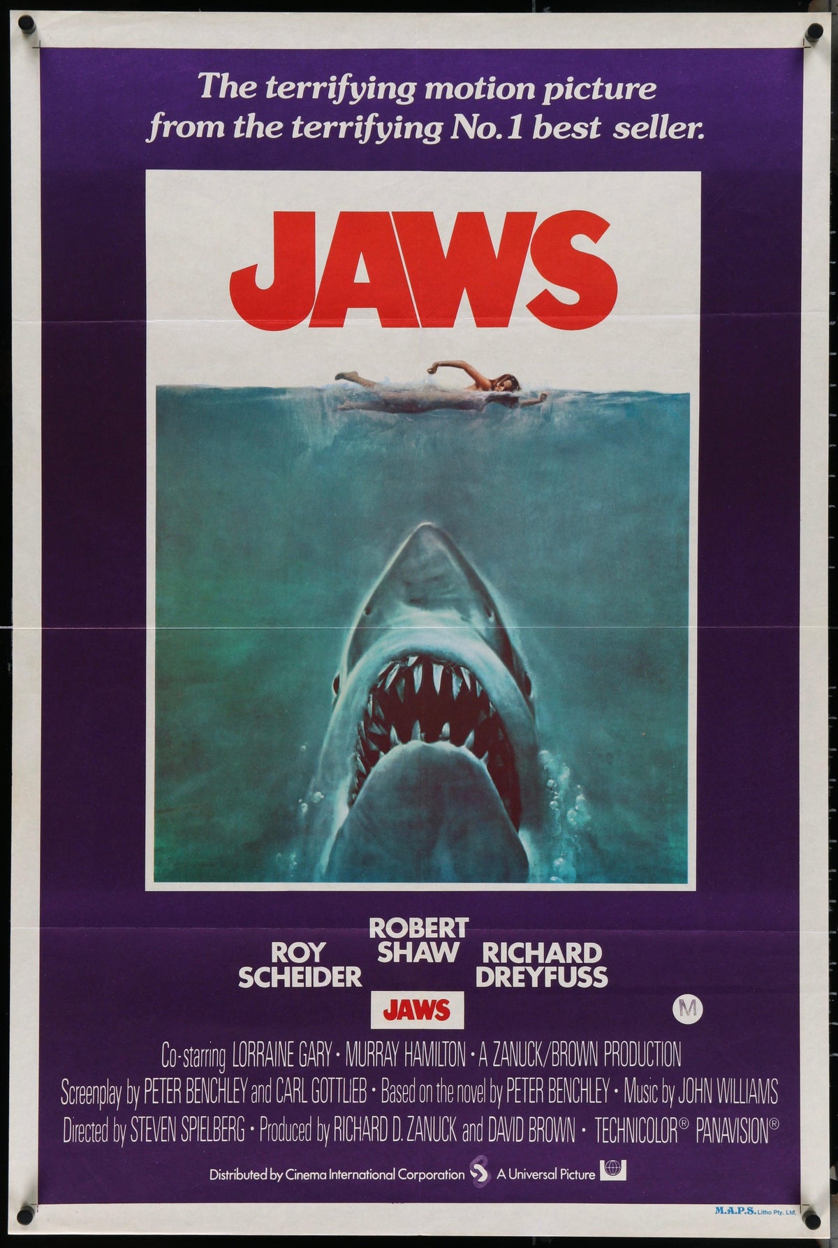 Jaws Original Vintage Movie Poster
