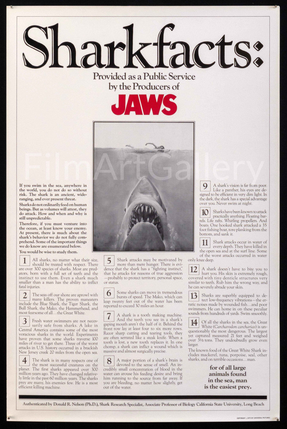 Jaws Original Vintage Movie Poster