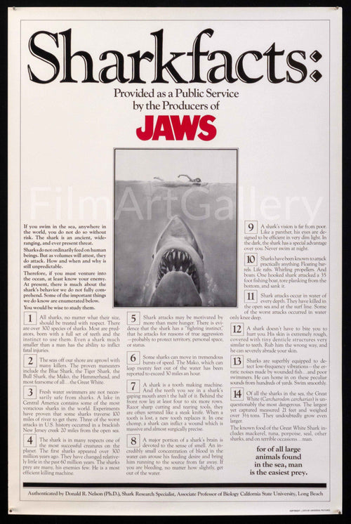 Jaws Original Vintage Movie Poster