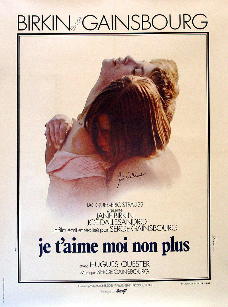 Je T'Aime Moi Non Plus French 1 panel (47x63) Original Vintage Movie Poster