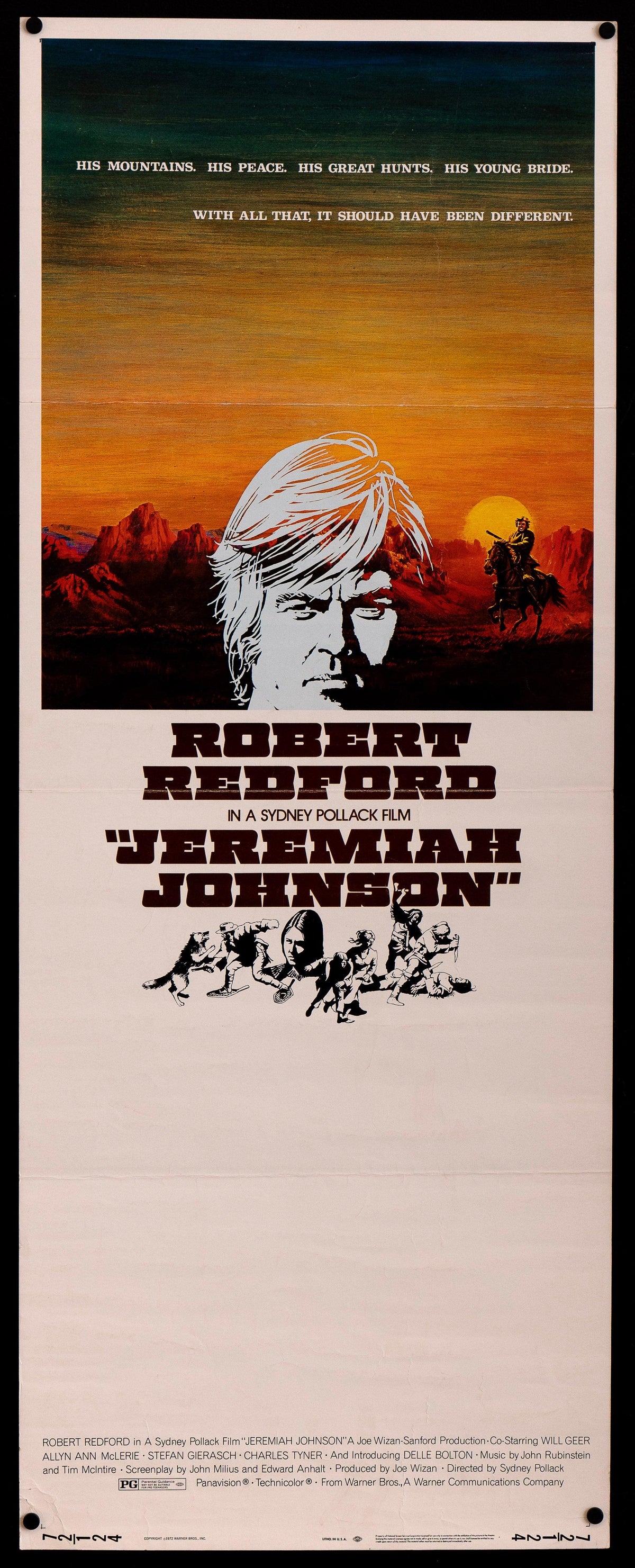 Jeremiah Johnson Insert (14x36) Original Vintage Movie Poster