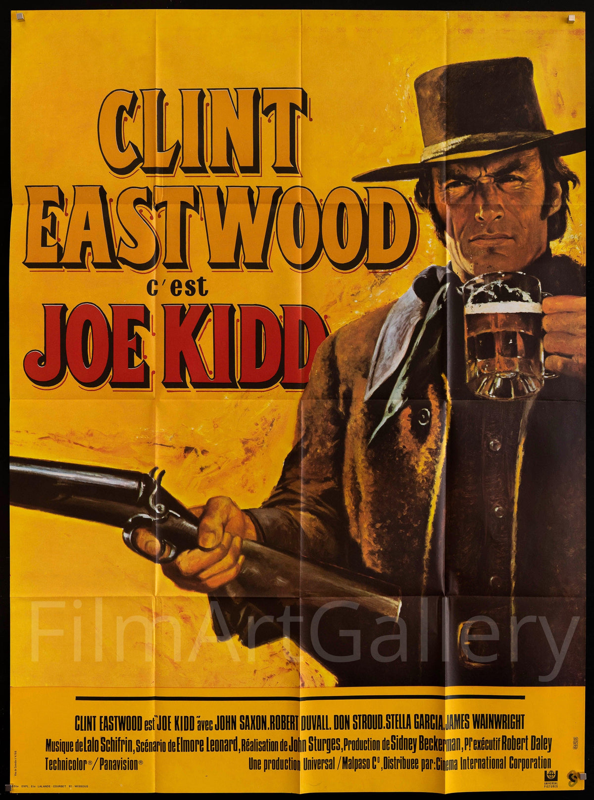 Joe Kidd French 1 panel (47x63) Original Vintage Movie Poster
