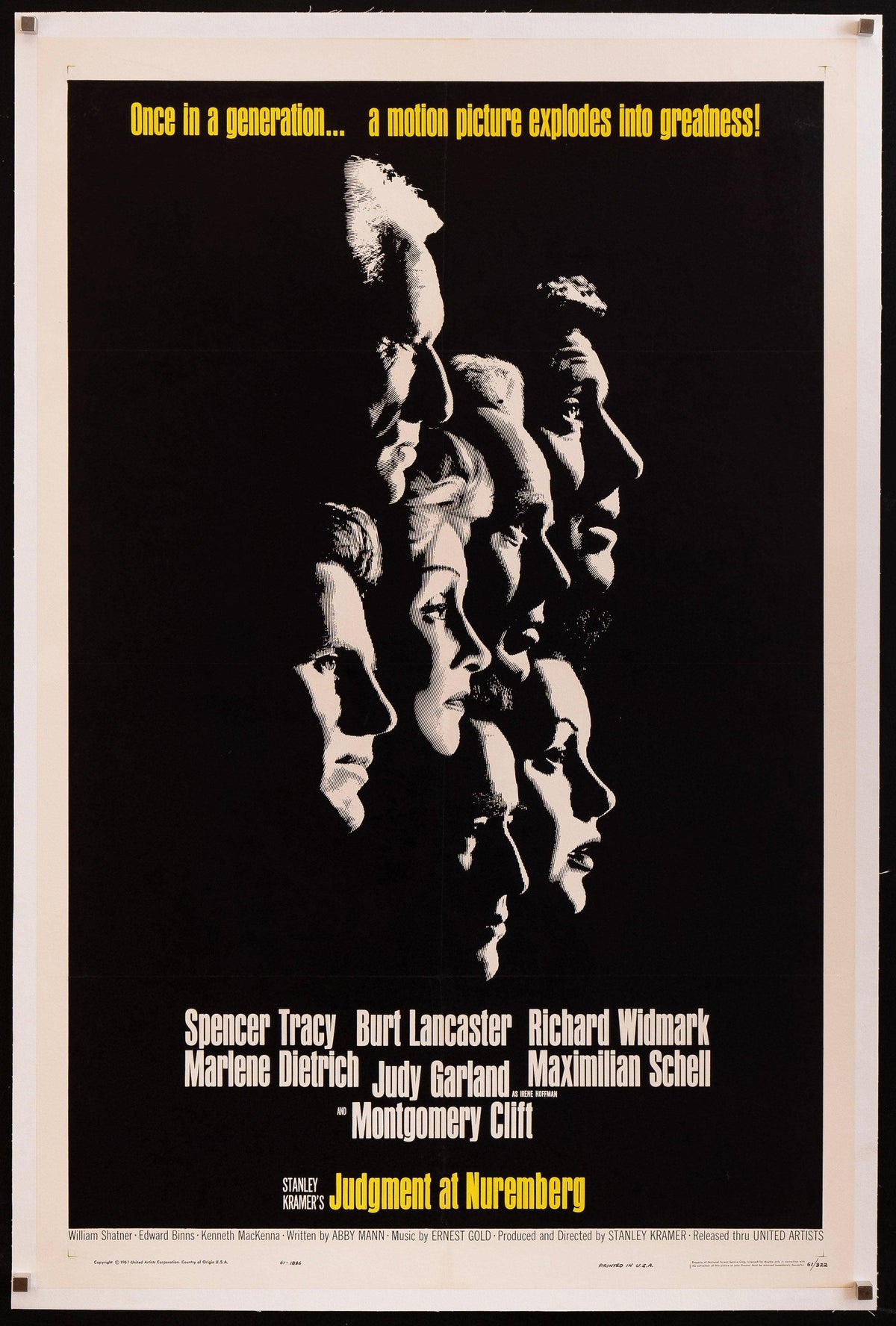 Judgment at Nuremberg Original Vintage Movie Poster